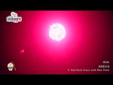 NS5113 - Red Dark Green with Blue Pistil