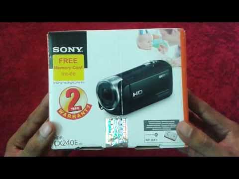 Sony HDR CX240 E camcorder Unboxing review
