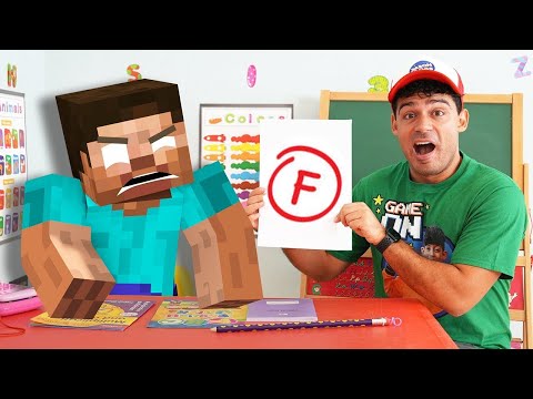 Minecraft School Animation stories with Herobrine and Jason