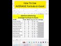 AVERAGE Formula In Excel How To Use Average Function In Excel Average Averageinhindi Excel
