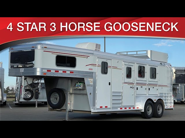 Preview image of 4 Star 3 Horse Gooseneck With Hay Rack And Air Conditioning youtube video