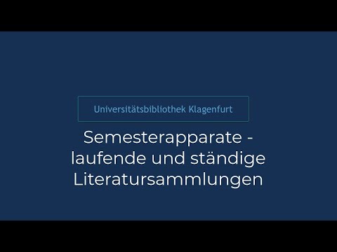 Semesterapparate - laufende und ständige Literatursammlungen