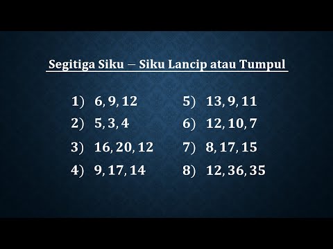 Cara menentukan segitiga, siku-siku, lancip atau tumpul menggunakan pythagoras