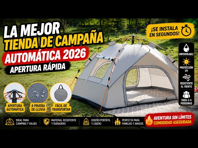 Vídeo relacionado con Startbuymore Tienda de campaña portátil con características ignífugas pirámide para acampar con mayor seguridad y comodidad (blanco grisáceo)