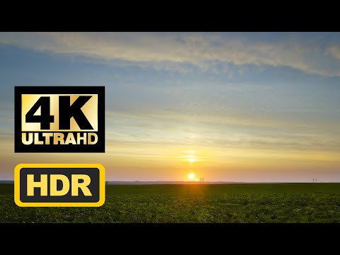 Sunrise on the field with piano music | 4K UHD | HDR