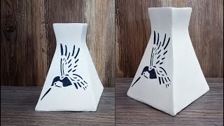 How to make vase - Cardboard vase - Plaster of Paris vase