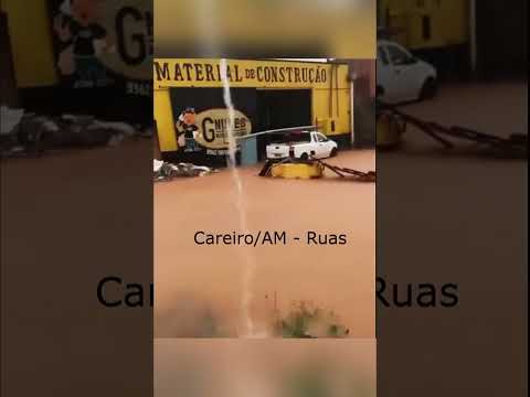 alerta de alagamentos em careiro no Amazonas, ruas e escolas alagadas