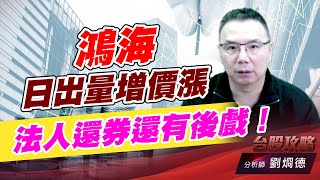 鴻海日出量增價漲，法人還券還有後戲！｜台股攻略｜劉烱德 (圖)