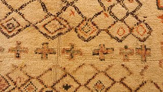 Moroccan Vintage Rug – Intricate Tribal Geometry and Soft Pastel Palette BB8971