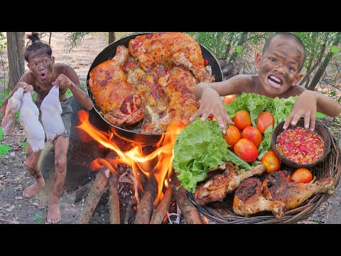 Primitive Technology - Ting Chicken coocking for deLicious Eating #000200