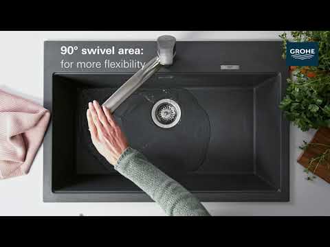 Eurosmart Single-Handle Dual Spray Pull-Out Kitchen Faucet 1.75 gpm (6.6 L/min) // GROHE STARLIGHT CHROME // YouTube Video