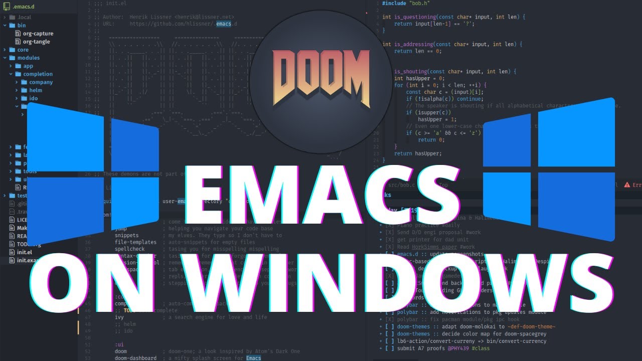How to install Doom Emacs on Windows.
