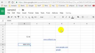 How to format the number as a percentage in Google Spreadsheet
