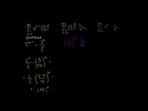 Exemplos de convergência e divergência em séries geométricas infinitas