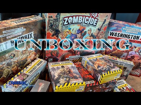 Zombicide 2nd Edition - Massive Kickstarter Unboxing - Base, Expansions and Stretch Goals