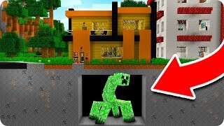 APARECE UN CREEPER MUTANTE GIGANTE DEBAJO DE MI CASA EN MINECRAFT 😱
