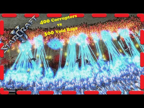 400 CORRUPTORS vs 300 VOID RAYS | StarCraft 2 EPIC Battle #2