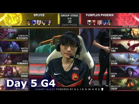 SPY vs FPX | Day 5 S9 LoL Worlds 2019 Group Stage | Splyce vs FunPlus Phoenix