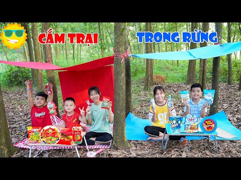 Cắm Trại Trong Rừng Theo Màu Xanh Đỏ ♥ Min Min TV Minh Khoa
