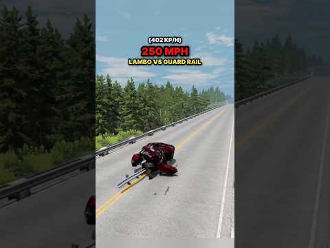 Lambo vs Guard Rail 💥🗿 #beamngdrive #beamng #cars #beamngcrashes #shorts