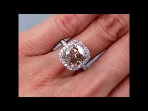 3.69 ctw Cushion Cut Diamond Engagement Ring - BigDiamondsUSA