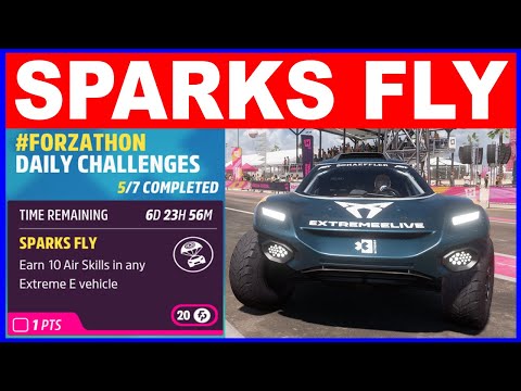 Forza Horizon 5 SPARKS FLY Forzathon Daily Challenges Earn 10 Air Skill in any Extreme E 125 Vehicle