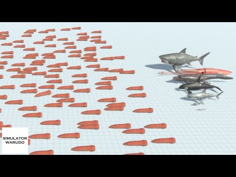 Sea of 200 Blade Worms vs ALL TEAMs Animal Revolt Battle Simulator