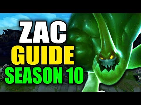 SEASON 10 ZAC GAMEPLAY GUIDE - (Best Zac Build, Runes, Playstyle) - League of Legends