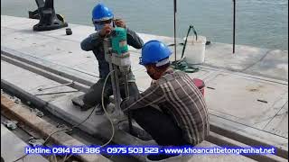 khoan rút lõi độ dài 4,5m ở cảng vũng tàu