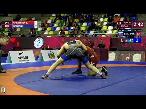 1/8 FS - 65 kg: E. CHERTKOEV (SVK) v. U. DOGAN (TUR)
