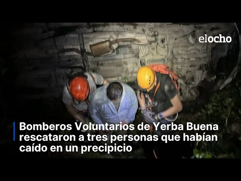 YERBA BUENA: RESCATARON A 3 PERSONAS TRAS CAER A UN PRECIPICIO