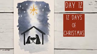 Day 12: How to Paint a Nativity Christmas Card in Watercolor