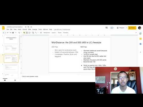 200 and 500 freestyle: Middle Distance freestyle