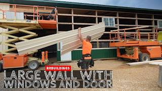 Large Wall Install with Windows and Doors on the BIGGEST Building