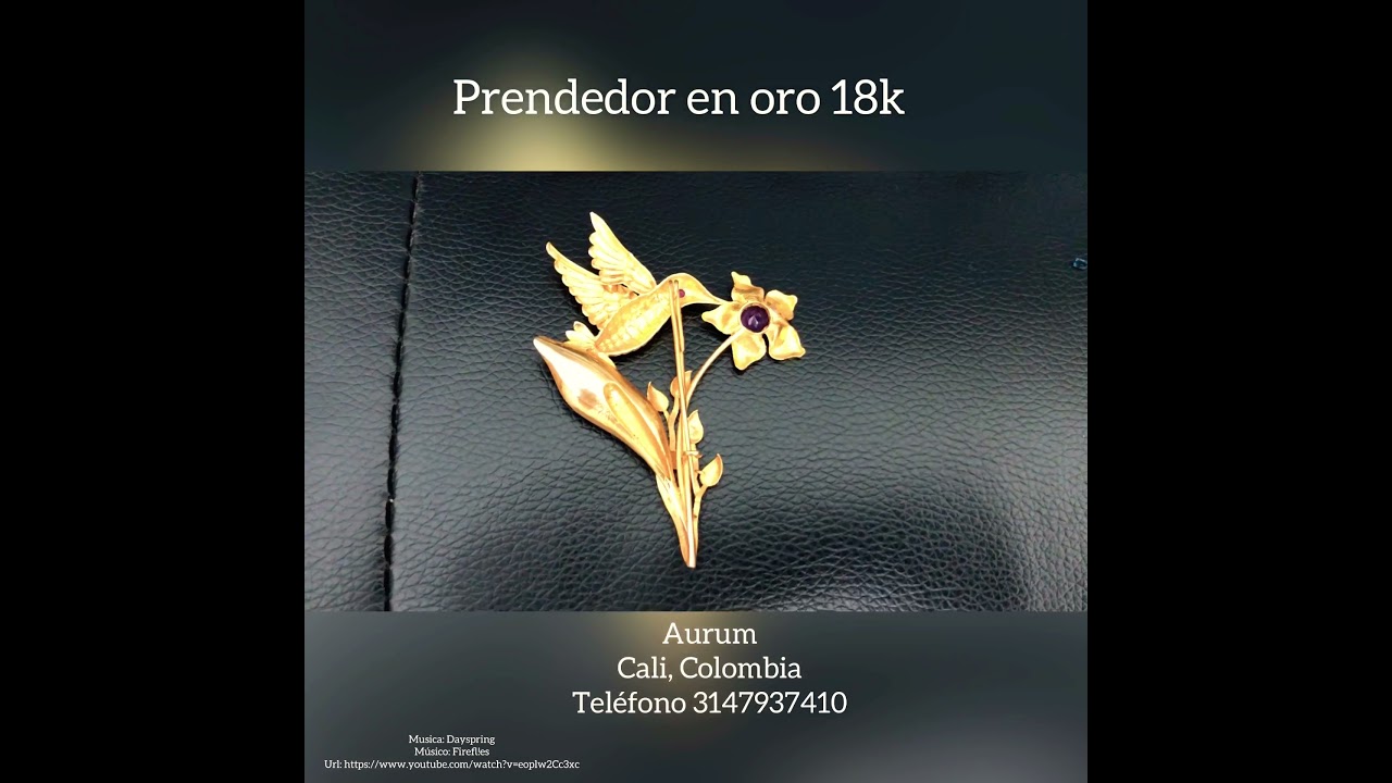 Colibrí oro 18k prendedor