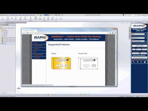 Rapid Sheet Metal® - Quoting a Sheet Metal Part In SolidQuote®