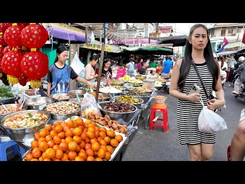 Best CAMBODIAN Street Food - Lunar New Year 2026, Walking Tour Toul Tom Poung Market, Phnom Penh