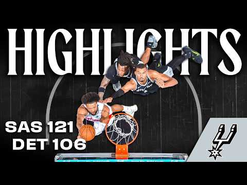 Spurs Put Up 121 in Big Win Over Pistons! | Full Game Highlights