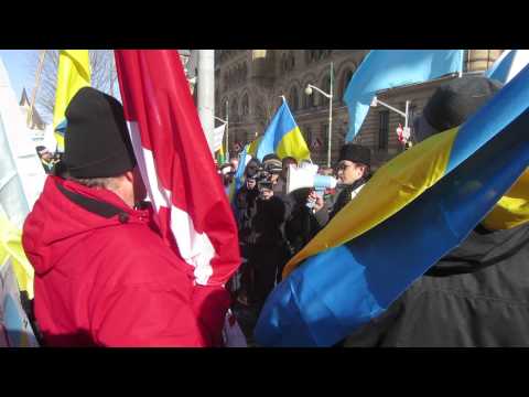 Ukrainian Protesters at Parliament Hill Ottawa