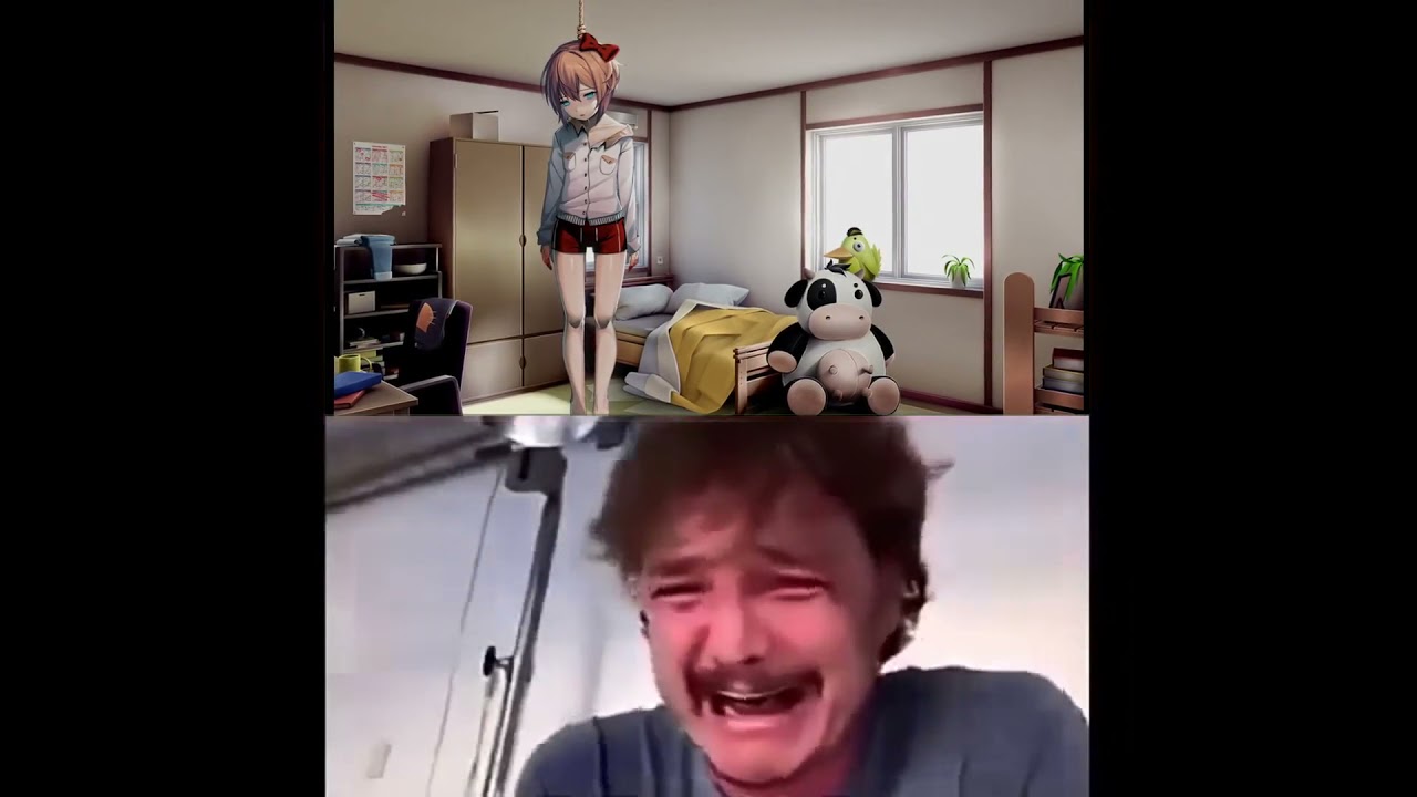 Pedro Pascal crying Doki Doki Literature Club