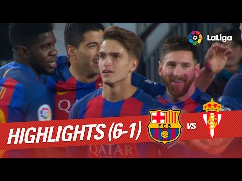 Highlights FC Barcelona vs Sporting de Gijón (6-1)