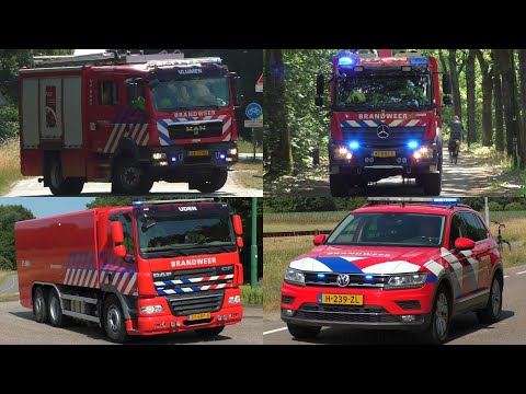 Brandweer met spoed naar een Grote Natuurbrand op de Suggelaarsestraat in Oss