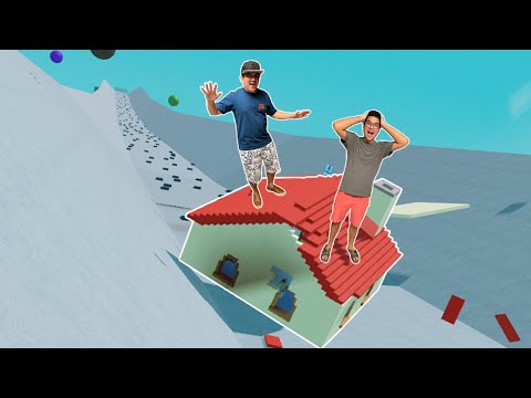 NOS MUDAMOS PARA UMA NOVA CASA, MAS ELA SAIU ESCORREGANDO!!! - Roblox Slide House Tumble