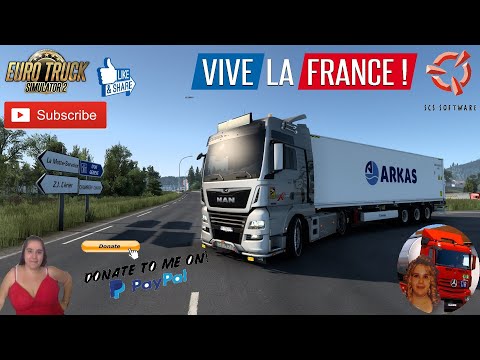 Euro Truck Simulator 2 (1.45 Beta) MAN TGX Euro6 by MadSter Delivery to Chambéry + DLC's & Mods