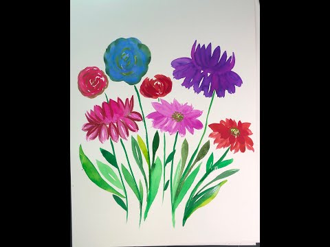 How to draw easy flowers with watercolor   LulwalovesArt