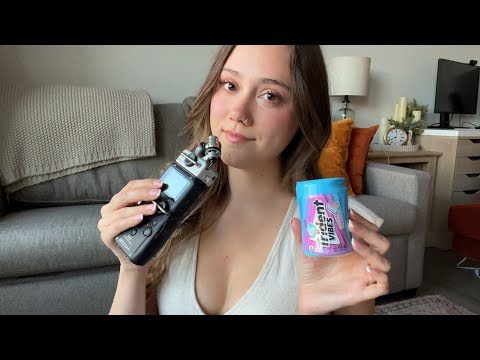ASMR Gum Chewing, Mouth Sounds, and Rambles ~ TASCAM