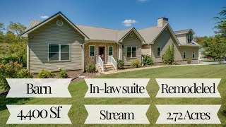 TN Home With In-Law Suite, Barn, Stream Running Through Property on 2.7 Acres - 399 Carson Creek Rd
