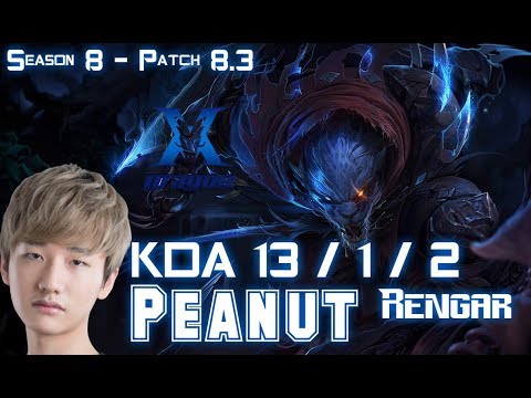 KZ Peanut RENGAR vs NUNU Jungle - Patch 8.3 KR Ranked