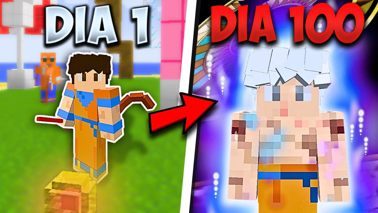Passei 100 Dias no Minecraft Dragon Ball