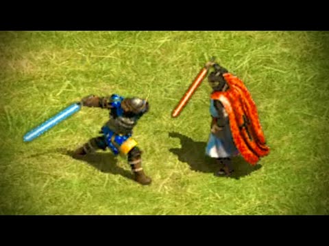 Samurai vs Teutonic Knight With Lightsabers | AoE II: Definitive Edition